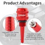 LIFSHP Aluminum Alloy Magnetic Oil Dipstick, for Inverter Generator Wen 55201 Predator 212cc 196cc Yamaha Coleman Westinghouse Champion Ai Power Generac Pulsar-Red