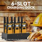 Retevis RB48 Walkie Talkies for Adults, Heavy Duty 2 Way Radios Long Range with Six-Way Charger, IP67 Waterproof, Shock Resistant, Dual PTT, for Jobsite Construction(6 Pack)