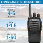 Maylawn Walkie Talkies Pack of 2, Walkie Talkies Long Range for Adults with Rechargeable Batteries, Two Way Radios with LED Light Earpieces and Chargers, 16 Channels, Supports VOX Function