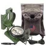 Military Phosphorescent Lensatic Compass with Pouch