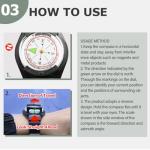 HVSENW Wrist Compass - Waterproof Pocket Compass - Basic Orienteering - Easy to Read - for Hiking, Camping, Outdoor Activities