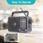 Portable AM/FM Transistor Radio with Loud Speaker, Battery or USB Powered - Compact Emergency Radio for Indoor, Outdoor, Travel & Storms (Model BJL-671)