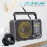 Portable AM/FM Transistor Radio with Loud Speaker, Battery or USB Powered - Compact Emergency Radio for Indoor, Outdoor, Travel & Storms (Model BJL-671)