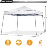 ABCCANOPY Stable Pop up Outdoor Canopy Tent 10 x 10 ft Base / 8 x 8 ft Top, White