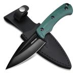 Mossy Oak Survival Hunting Knife with Sheath, 8.5-inch Full-tang Fixed Blade Knife, Outdoor Knives for Survival, Camping, Hiking (G10 Handle-Green)