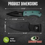 Mossy Oak Survival Hunting Knife with Sheath, 8.5-inch Full-tang Fixed Blade Knife, Outdoor Knives for Survival, Camping, Hiking (G10 Handle-Green)