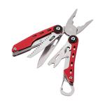 Amazon Basics 10-in-1 Stainless Steel Multitool Safety Lock with Nylon Sheath, Red