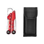 Amazon Basics 10-in-1 Stainless Steel Multitool Safety Lock with Nylon Sheath, Red