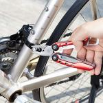 Amazon Basics 10-in-1 Stainless Steel Multitool Safety Lock with Nylon Sheath, Red