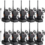 Baofeng Walkie Talkies 888S Rechargeable Long Range with Earpieces for Adults, 16 Channel Professional Radio Handheld Two Way Radios Li-ion Battery and Charger Included (10pack with 10earpiece)