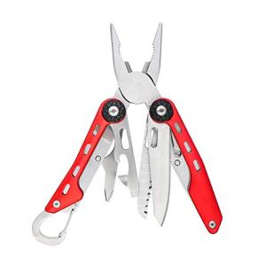 Amazon Basics 10-in-1 Stainless Steel Multitool Safety Lock with Nylon Sheath, Red