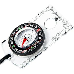Nihtdoy Multipurpose Outdoor Compass for Hiking, Scouting, Camping, and Navigation - Liquid-Filled, Transparent Base with Measuring Scales, Durable and Compact