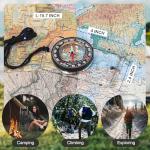 Nihtdoy Multipurpose Outdoor Compass for Hiking, Scouting, Camping, and Navigation - Liquid-Filled, Transparent Base with Measuring Scales, Durable and Compact