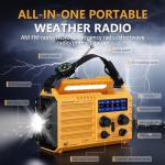 Emergency Weather Radio, 5 Ways Powered Crank Solar Radio, Portable AM/FM/SW/NOAA Weather Radio Battery Operated with Cellphone Charger, Camping Flashlight, Reading Lamp, SOS Alarm for Home Outdoor