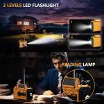 Emergency Weather Radio, 5 Ways Powered Crank Solar Radio, Portable AM/FM/SW/NOAA Weather Radio Battery Operated with Cellphone Charger, Camping Flashlight, Reading Lamp, SOS Alarm for Home Outdoor