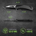 MOSSY OAK Folding Pocket Knife with Aluminium Alloy & G10 Handle, 4.75" Tactical Knife with Tungsten Steel Glass Breaker, Seatbelt Cutter, Belt Clip, Survival Knife for Emergency, Outdoor, Camping
