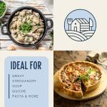 Harmony House Foods Freeze-Dried Mushroom Dices (1.5 oz, Quart Size Jar)