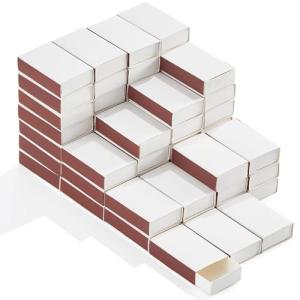 60PCS Blank Matches Containers 2.24 x 1.42 x 0.59 inches White DIY Match Books Storage Boxes Bulk Match Holder with Double-Sided Striker for Wedding Bridal Baby Shower Birthday Party Favor(No Matches)