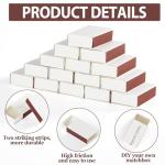 60PCS Blank Matches Containers 2.24 x 1.42 x 0.59 inches White DIY Match Books Storage Boxes Bulk Match Holder with Double-Sided Striker for Wedding Bridal Baby Shower Birthday Party Favor(No Matches)