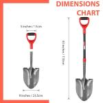 HANTOP Digging Shovel Round Garden Shovel Spade with Fiberglass Handle for Gardening, Landscaping, Digging,Construction, 43 inches