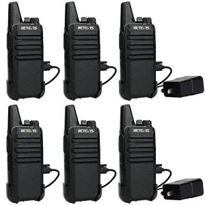 Retevis RT22 Walkie Talkies for Adults, Two Way Radios Long Range Rechargeable, VOX Handsfree, Mini Compact Walkie Talkie with USB Charger, for School Church Restaurant (6 Pack)