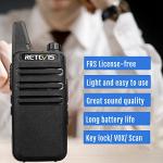 Retevis RT22 Walkie Talkies for Adults, Two Way Radios Long Range Rechargeable, VOX Handsfree, Mini Compact Walkie Talkie with USB Charger, for School Church Restaurant (6 Pack)