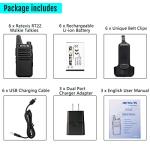 Retevis RT22 Walkie Talkies for Adults, Two Way Radios Long Range Rechargeable, VOX Handsfree, Mini Compact Walkie Talkie with USB Charger, for School Church Restaurant (6 Pack)