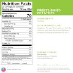 Nutristore Freeze-Dried Vegetables | Emergency Food Storage | 25-Year Shelf Life | Prepping Pantry Staple | Broccoli, Corn, Peas & More | Bulk Long-Term Survival Supply (1-Pack, Potatoes)