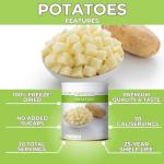 Nutristore Freeze-Dried Vegetables | Emergency Food Storage | 25-Year Shelf Life | Prepping Pantry Staple | Broccoli, Corn, Peas & More | Bulk Long-Term Survival Supply (1-Pack, Potatoes)