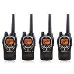 Midland GXT1000VP4 50 Channel GMRS Two-Way Radio - Up to 36 Mile Range Walkie Talkie - Black/Silver (Pack of 4)