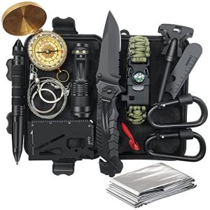 Gifts for Men Dad Husband - Christmas Stocking Stuffers, Birthday Gifts Idea for Him Boyfriend Man- Survival Kit 14 in 1, Survival Gear and Equipment, Fishing Hunting Camping Accessories, Cool Gadgets