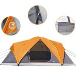 Amazon Basics 8-Person Camping Tent, 3-Season Dome Design with Rainfly, Orange/Grey