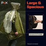 PREPARED4X Emergency Poncho with Mylar Blanket Liner – Heavy Duty, Waterproof, Wind-Resistant Green Rain Poncho for Outdoors, Camping, and Car Emergency Kits - Thermal Poncho - 4 Pack (Green)
