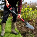 Roamwild Multi-Digger Garden Spade – Reinforced Fibreglass Light Weight Gardening Digging Arrow Head Shovel with Unique Dual Soft AIR Light Grip Technology & Root Saw Stump Cutter.