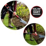 Roamwild Multi-Digger Garden Spade – Reinforced Fibreglass Light Weight Gardening Digging Arrow Head Shovel with Unique Dual Soft AIR Light Grip Technology & Root Saw Stump Cutter.