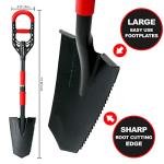 Roamwild Multi-Digger Garden Spade – Reinforced Fibreglass Light Weight Gardening Digging Arrow Head Shovel with Unique Dual Soft AIR Light Grip Technology & Root Saw Stump Cutter.