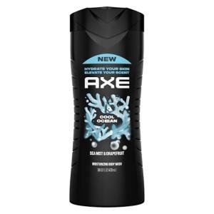 AXE Cool Ocean Men's Body Wash With Essential Oils 12H Refreshing Scent Body Wash For Men, Clean and Fresh Scent 16 oz