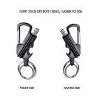 YUSUD 2 Pack Keychain Bottle Opener for Men, Permanent Match with Dual Side Flint Fire Starter, Waterproof Reusable Matchstick, Forever Match for Outdoor Survival, Everlasting Strike Anywhere Matches