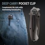 Grand Way Pocket Knife for Men - Best Folding Knives with Glass Breaker and Pocket Clip - Tactical Camping Hunting Fishing EDC Survival Knife - Gifts for Men -Gray 6495