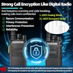 Walkie Talkies Long Range for Adults Two Way Radios with Earpieces,Encrypted 2 Way Radios Rechargeable UHF Handheld Walkie Talkies Walky Talkie with VOX and USB-C Charger for Hunting Camping,2Pack