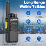 Walkie Talkies Long Range for Adults Two Way Radios with Earpieces,Encrypted 2 Way Radios Rechargeable UHF Handheld Walkie Talkies Walky Talkie with VOX and USB-C Charger for Hunting Camping,2Pack
