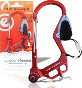 OUTDOOR ELEMENT Fire Escape, Emergency Escape Tool, Seatbelt Cutter, Window Breaker, Multi Tool, Fire Starter, Carabiner, and Much More