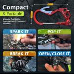 OUTDOOR ELEMENT Fire Escape, Emergency Escape Tool, Seatbelt Cutter, Window Breaker, Multi Tool, Fire Starter, Carabiner, and Much More