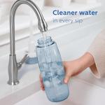 PHILIPS Filtered Water Bottle, BPA-Free Tritan Plastic Water Bottles, Replaces 450 Plastic Water Bottle with Reusable GoZero Everyday Water Filter, Portable Filtering Bottle for Travel, 22 oz, Blue