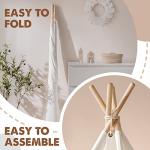 Tiny Land Teepee Tent for Kids – 100% Cotton Play Tent with Padded Mat & Star Lights, Foldable with Carry Bag, Indoor Play Tent for Girls & Boys