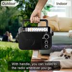Retekess TR604W AM FM NOAA Radio, Portable Emergency Weather Radios with Best Reception, AC or D Battery Powered, with Clear Dial and Large Knob, Suit for Home (Black)