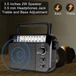 Retekess TR604W AM FM NOAA Radio, Portable Emergency Weather Radios with Best Reception, AC or D Battery Powered, with Clear Dial and Large Knob, Suit for Home (Black)