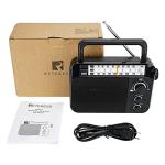 Retekess TR604W AM FM NOAA Radio, Portable Emergency Weather Radios with Best Reception, AC or D Battery Powered, with Clear Dial and Large Knob, Suit for Home (Black)