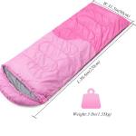 Sleeping Bag - 3 Seasons for Adults Kids Boys Girls Camping Hiking - Warm Cold Weather Lightweight Portable with Compression Bag for Backpacking in Spring, Summer, Fall and Winter