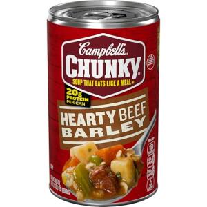 Campbell's Chunky Soup, Hearty Beef and Barley Soup, 18.8 Oz Can